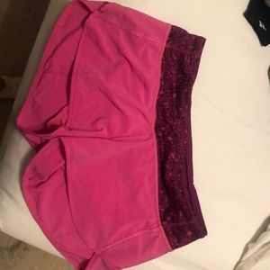 Pink Lululemon shorts worn once